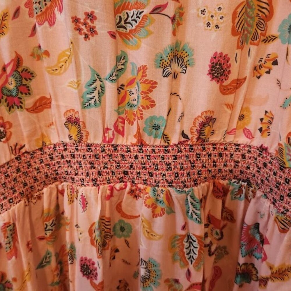 Liverpool Los Angeles Floral Beaded Peplum Top - Bohemian Chic! - Picture 4 of 5